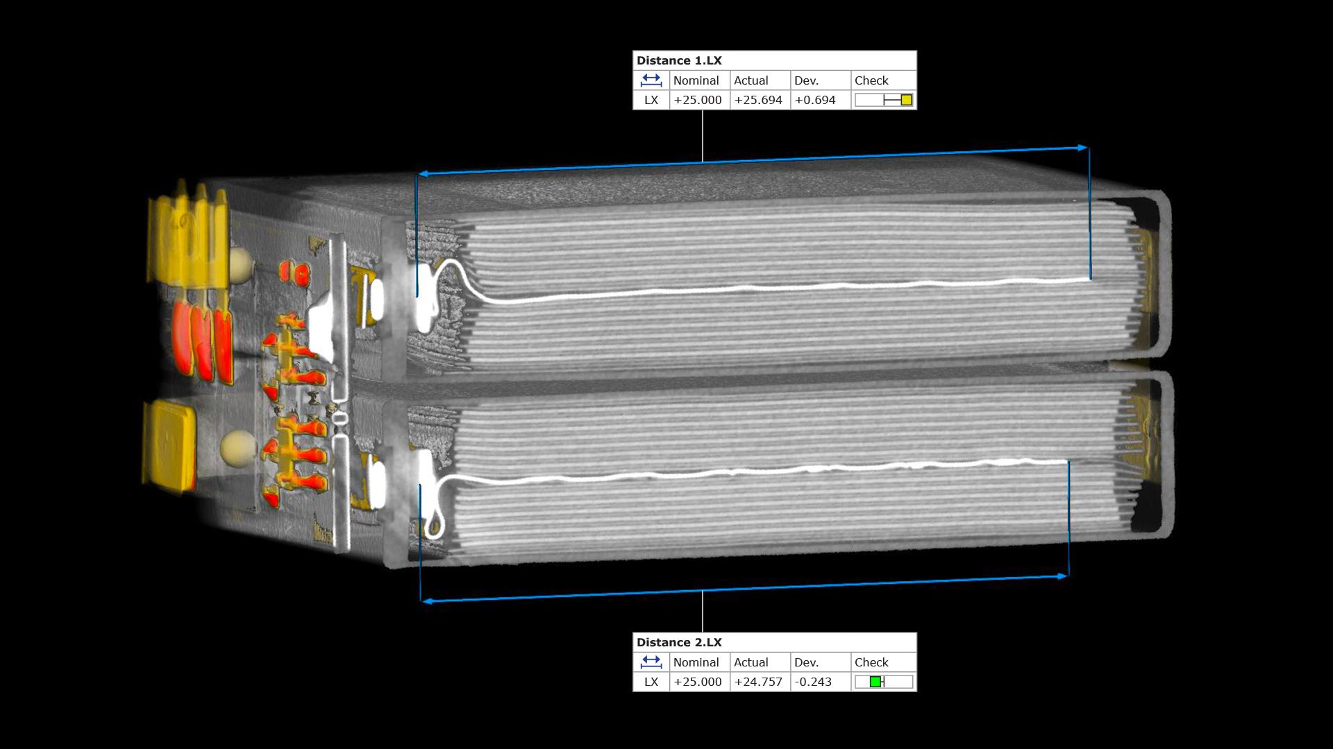 Inspectie van een batterij in ZEISS INSPECT X-Ray