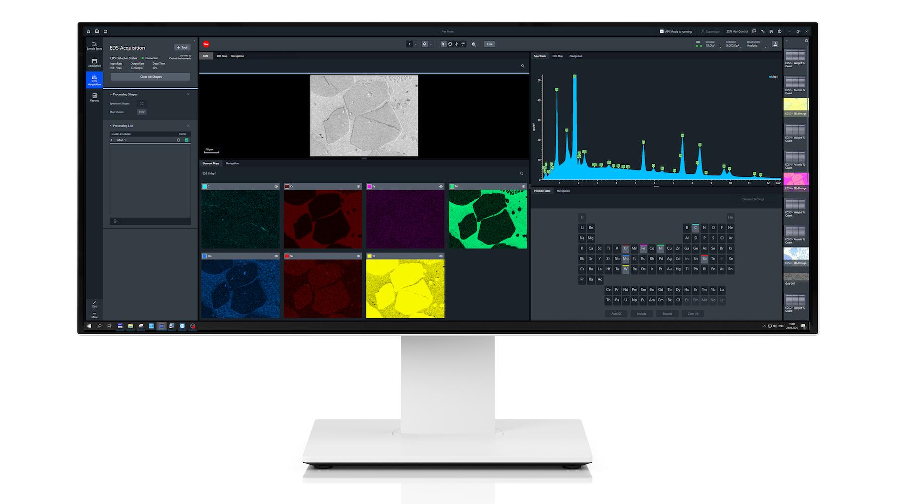 Flux de tâches rationalisés - Intégration de l'acquisition d'images et de l'analyse ZEISS EDS