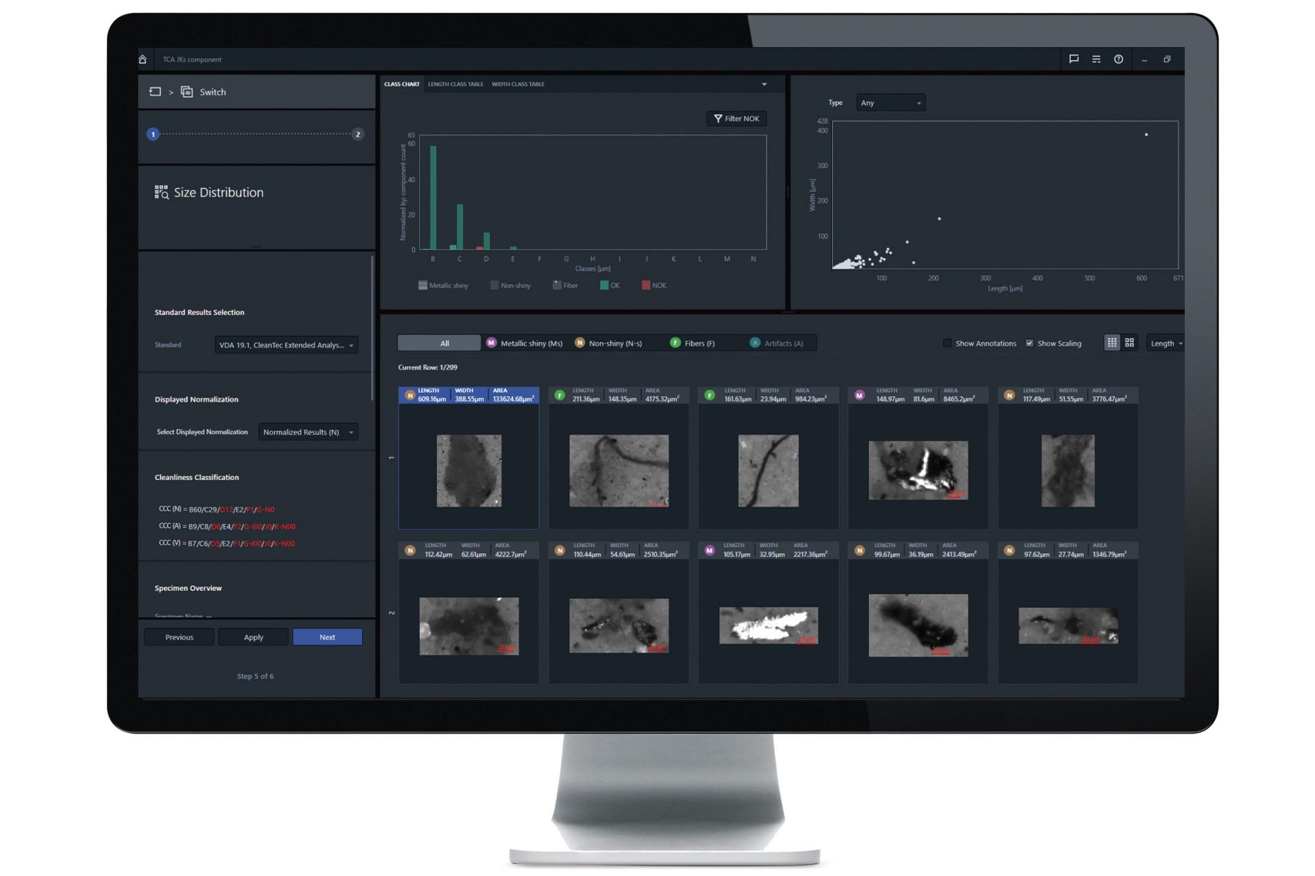 evaluatie met ZEISS ZEN core Technische reinheidsanalyse