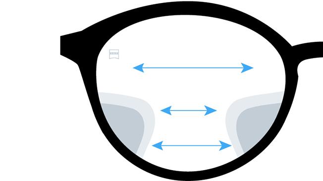 Visualisation de verres ZEISS Unifocal SmartLife Digital Individual 3. Cette image montre la vue à travers des verres.