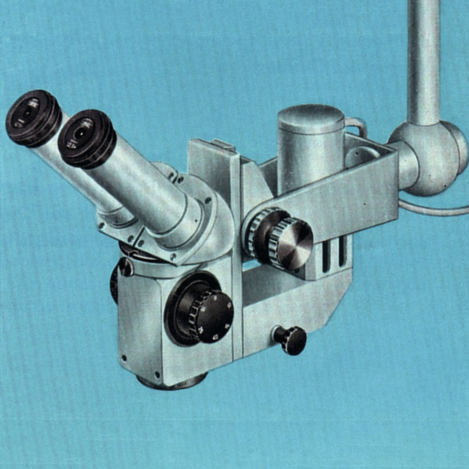 Afbeelding van de eerste chirurgische microscoop van ZEISS. 