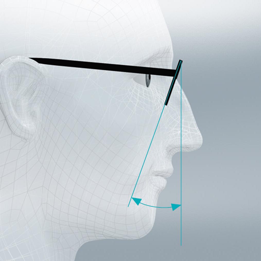 Conception de verre standard pour un visage avec la position non usuelle des paramètres de port individualisés