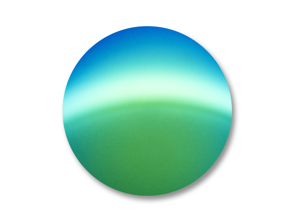 ZEISS DuraVision Mirror Green met een blauw kleurverloop aan de bovenkant.